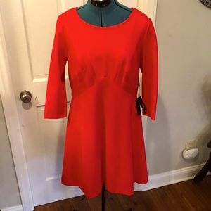NWT SOLID RED PONTE A-LINE DRESS
